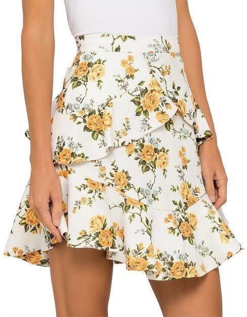 Zimmermann Golden Flutter Skirt Size 0/Au 8 - Image 1