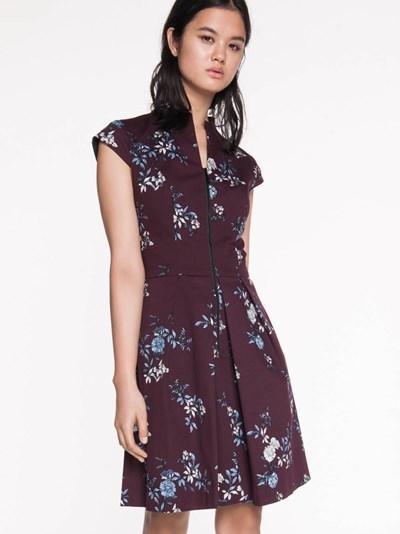 Cue Ottoman Floral Zip Front Dress Size 6 - Image 1