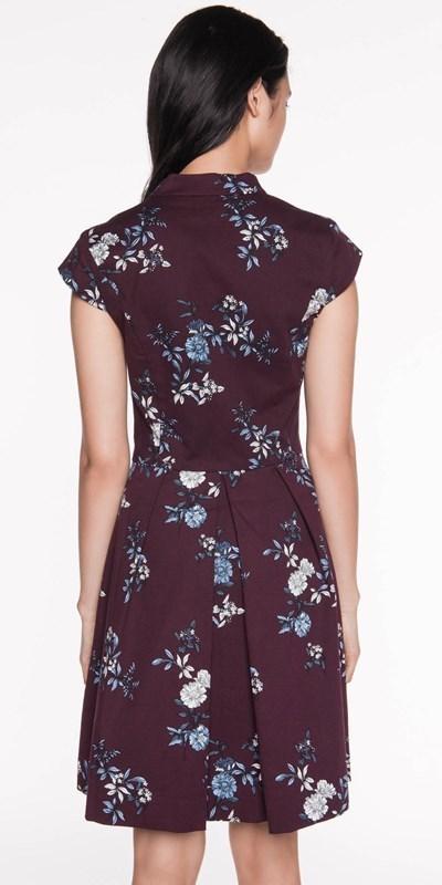 Cue Ottoman Floral Zip Front Dress Size 6 - Image 2