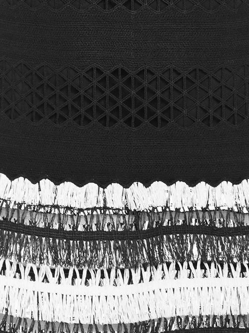 Jonathan Simkhai Mechanical Macrame Crop Top and Trumpet Maxi Skirt Set Black Size 8 - Image 5