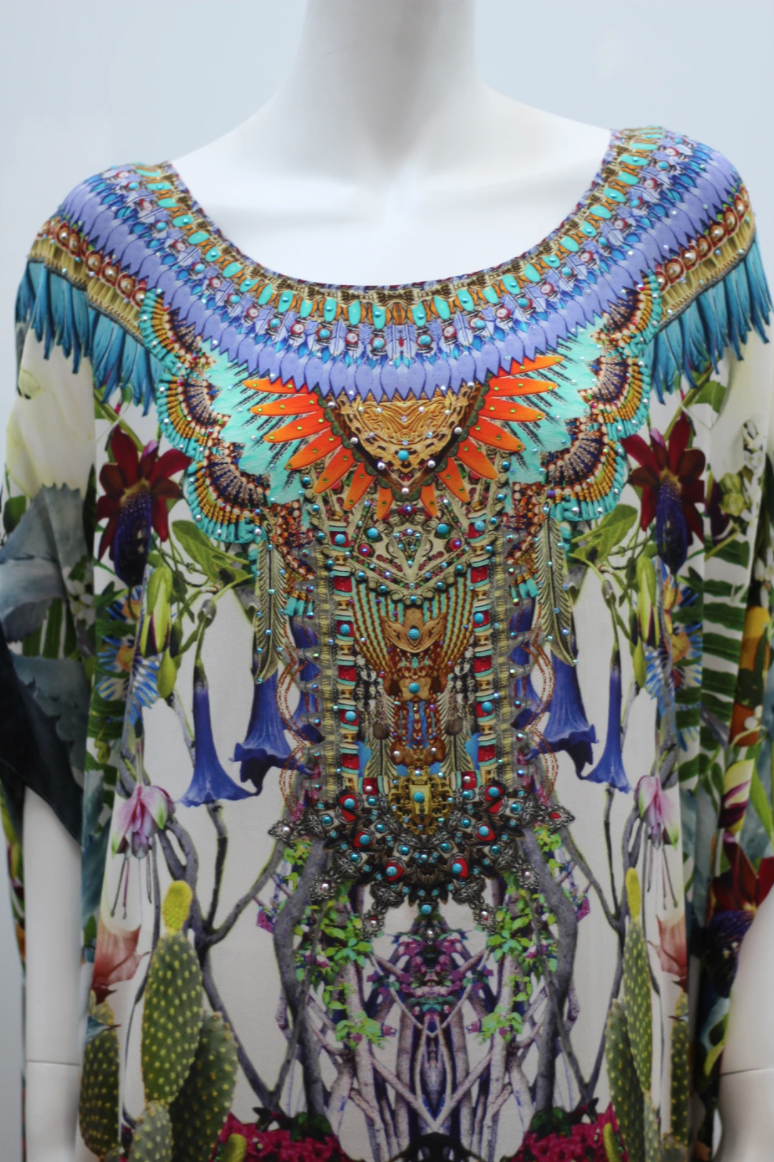 Camilla 'Exotic Hypnotic' Round Neck Kaftan - Image 3
