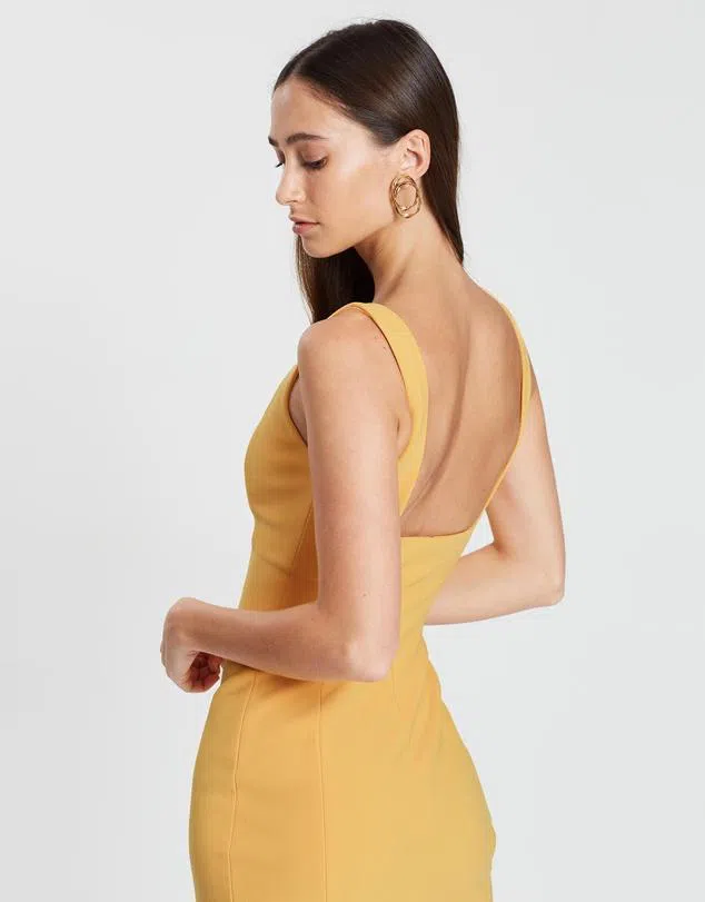 Bec and Bridge Elle Midi Dress Yellow Size 12 - Image 3