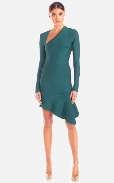  Misha Collection Donna Mini Bandage Dress Teal size 12 - Image 1