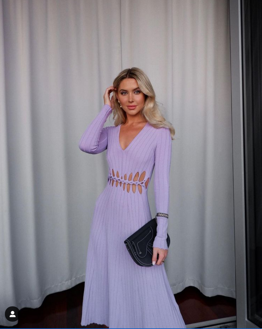 Dion Lee Pinnacle Braid Dress in Violet - Image 1