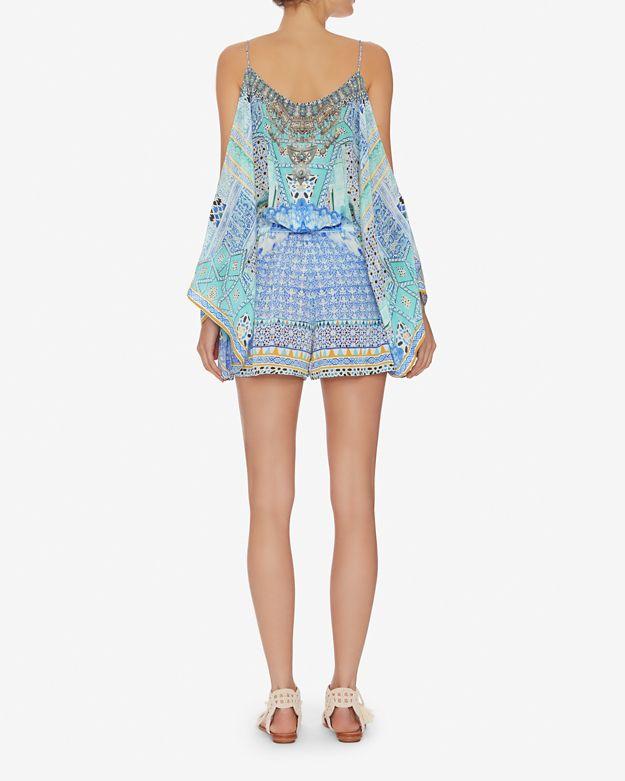 Camilla Blue Drop Shoulder Romper Playsuit Size 8 - Image 2