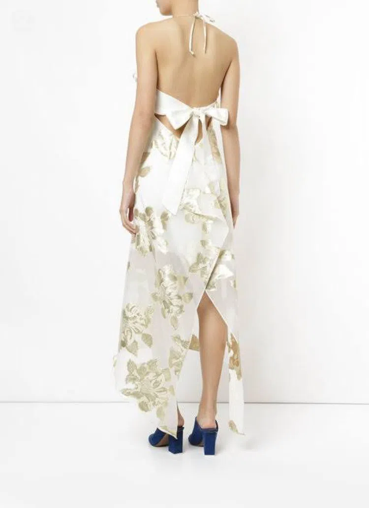 Manning Cartell Alchemy Dress Gold Floral Print Size 6 - Image 2