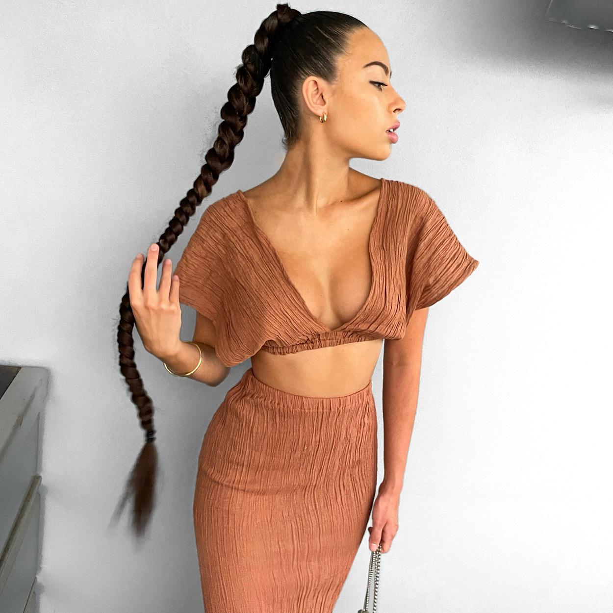 Savannah Morrow The Label belia skirt and Kamala top set Brown Size AU 4 - Image 1