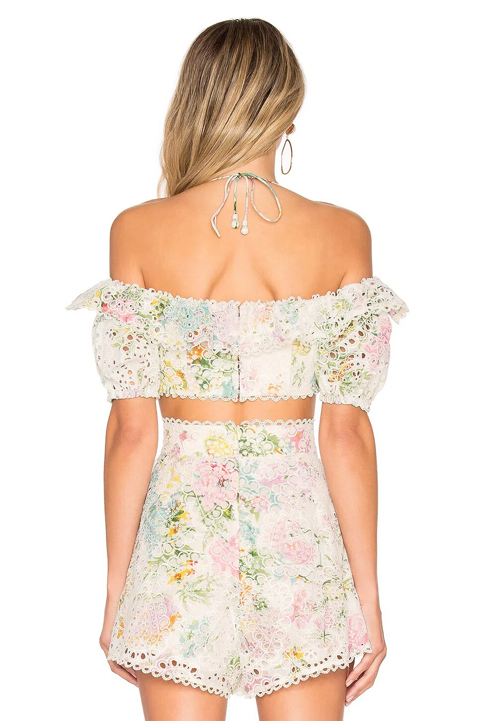 Zimmermann Heathers Off Shoulder Top & Heathers High Waist Short Set Floral Size 0P / Au 6 - Image 3