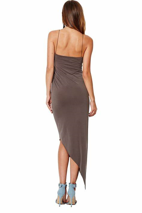 Bec & Bridge Sandalwood Asymmetric Dress Fawn Size 12 - Image 2