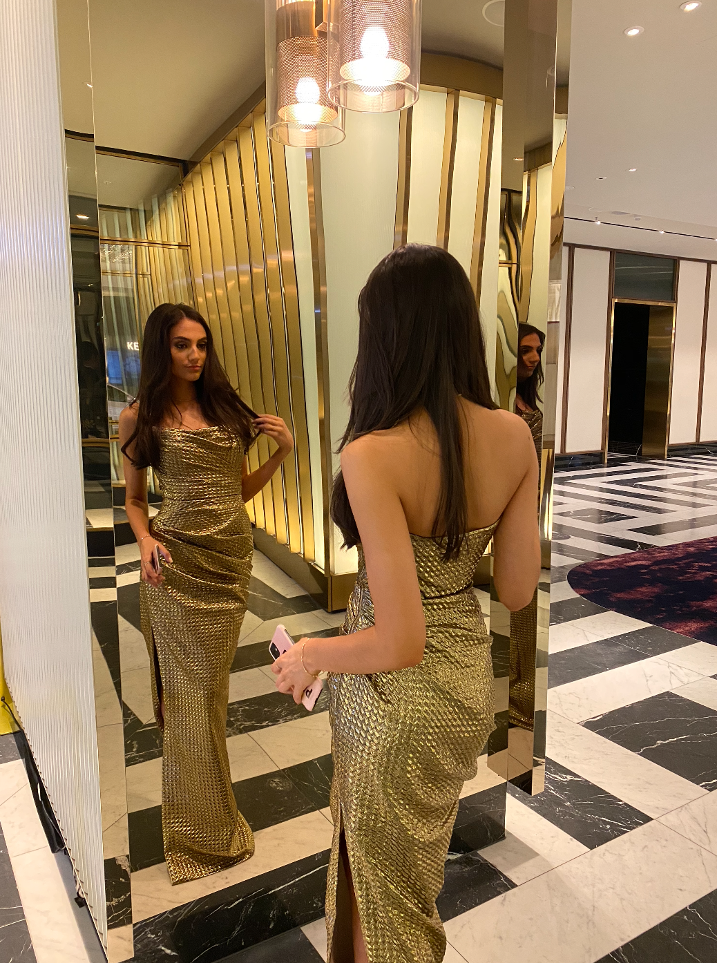 Veronica Al Khoury Gown Gold Size 4 - Image 3