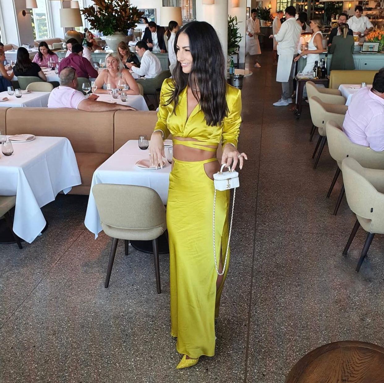 Micheal Losordo Silk Wrap Chartreuse Set Yellow Size 8 - Image 1