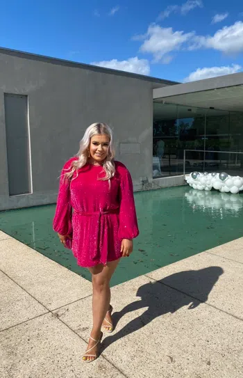 Retrofete Grace Dress Pink Size 12 - Image 1