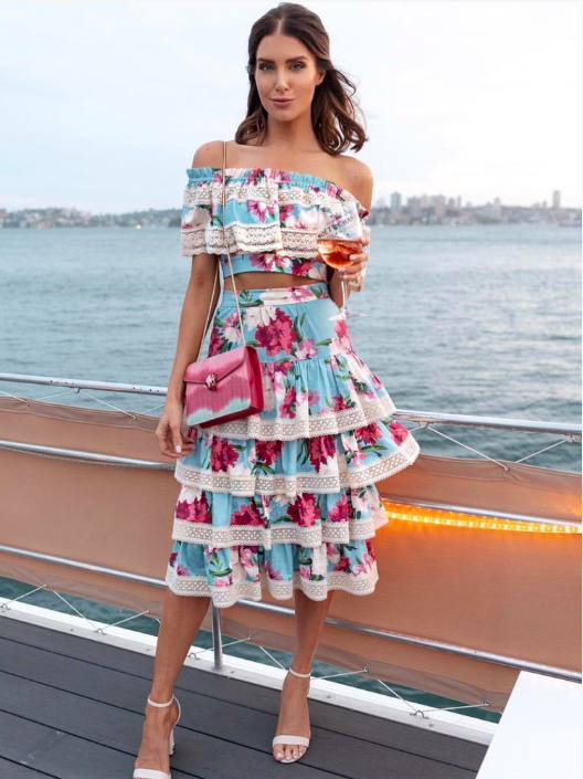 Yeojin Bae French Floral Cotton Ruffle Set Floral Size 6 - Image 1