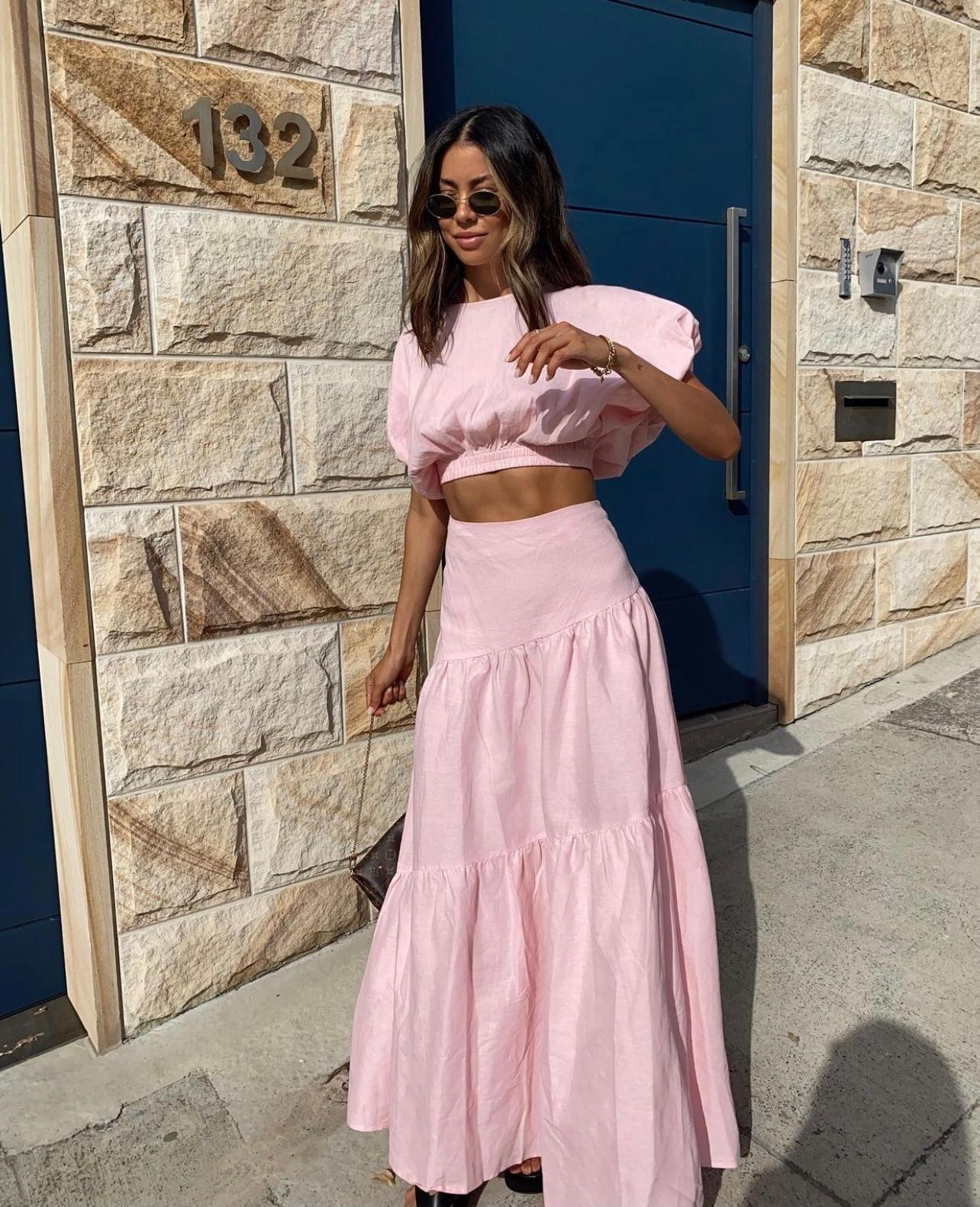 Mossman Day Break Top and Skirt Set Pink Size 8 - Image 2