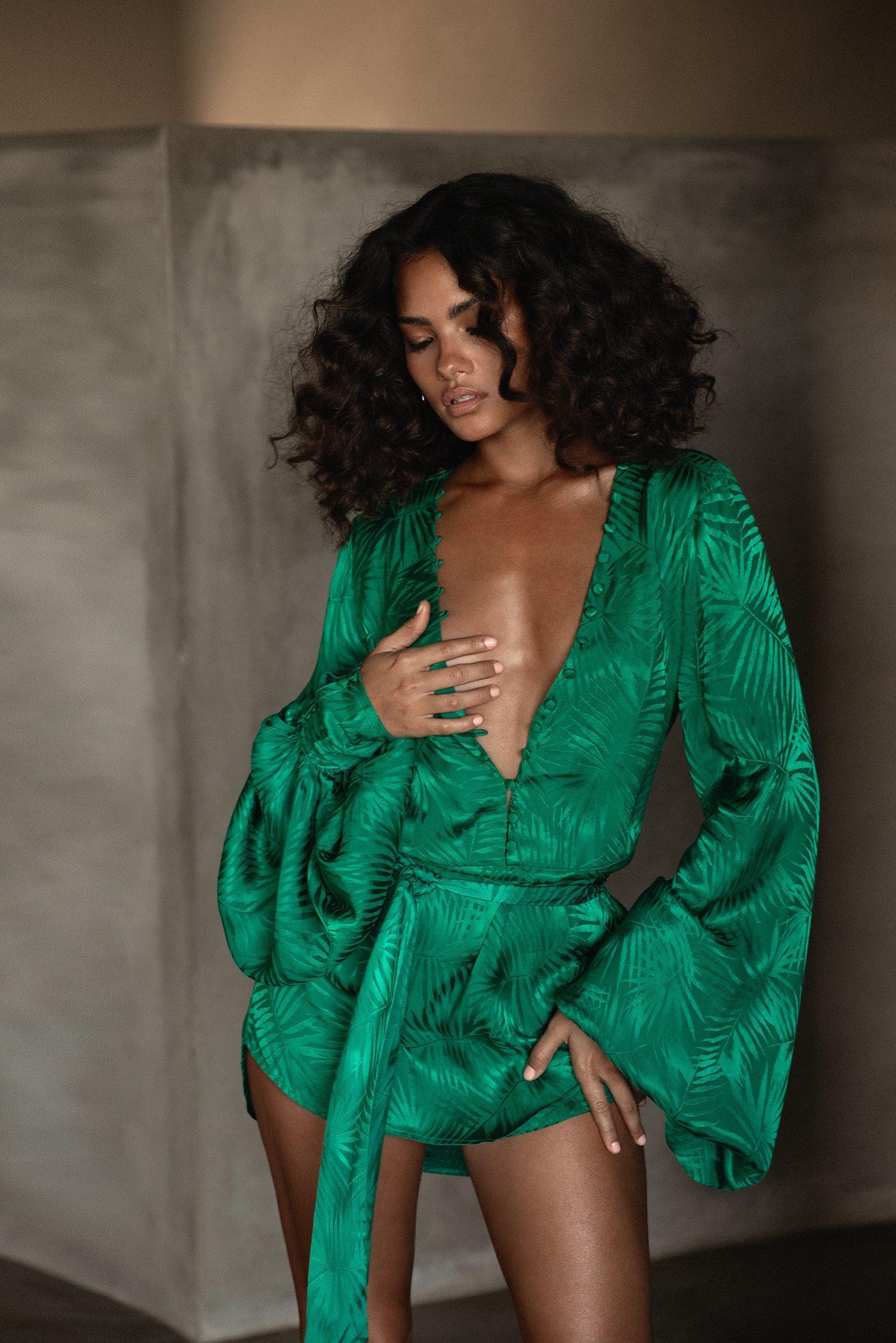 Rat & Boa Harlequin Dress Green Size 6 - Image 4