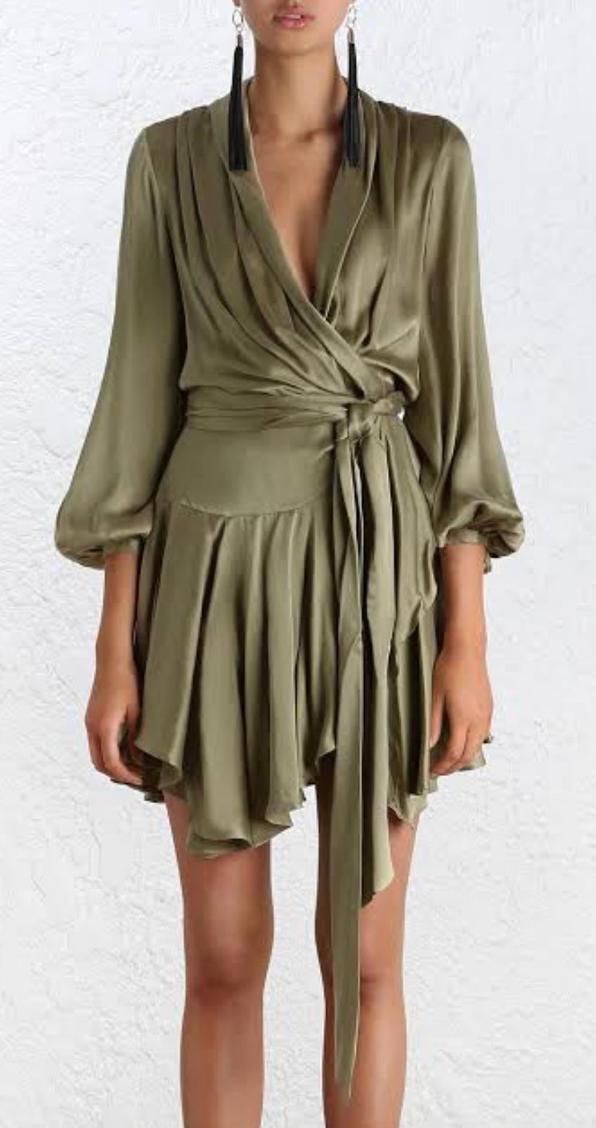 Zimmermann Sueded Empire Wrap Dress 0 - Image 2