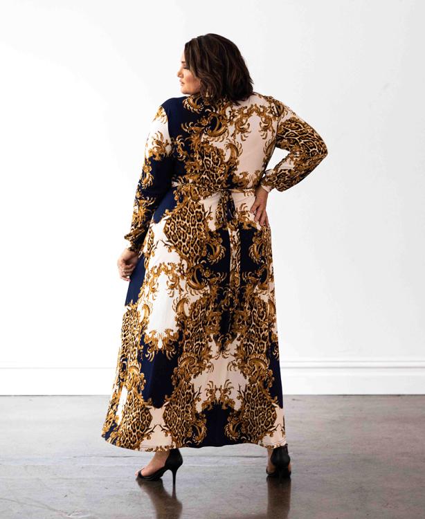 Mónica The Label Baroque Print Wrap Dress Size 20 - Image 3