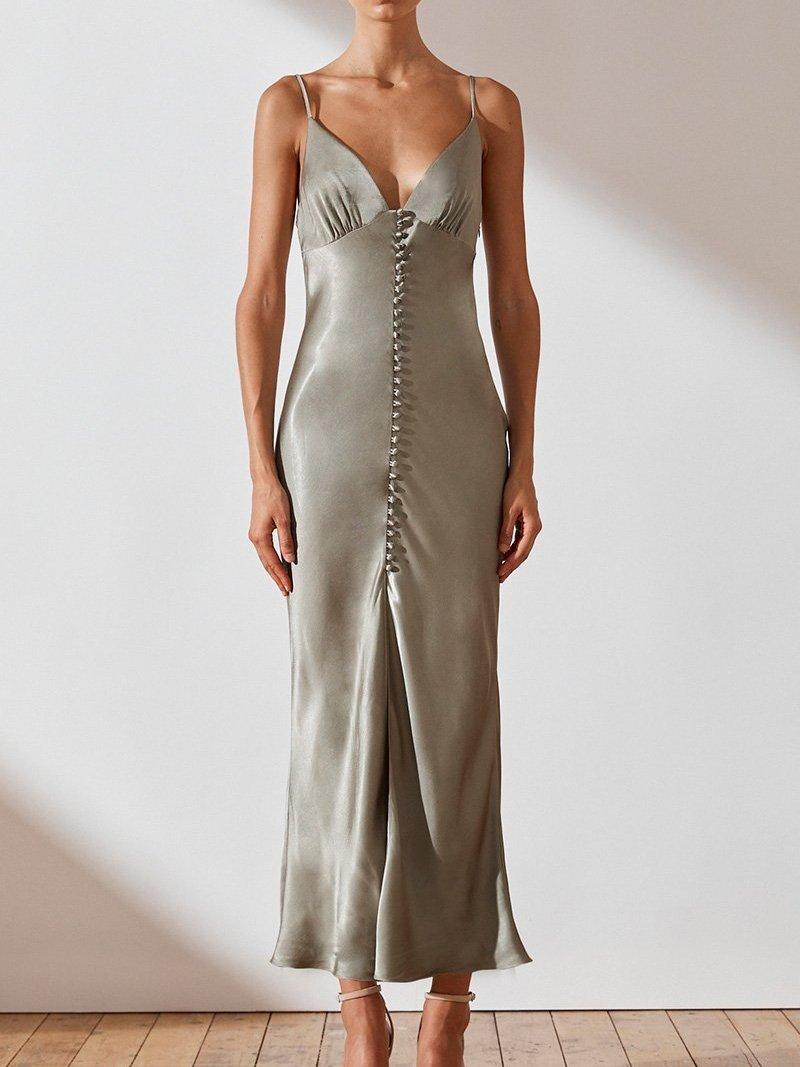 SHONA JOY La Lune Bias Slip Dress in Sage Size 6 - Image 1
