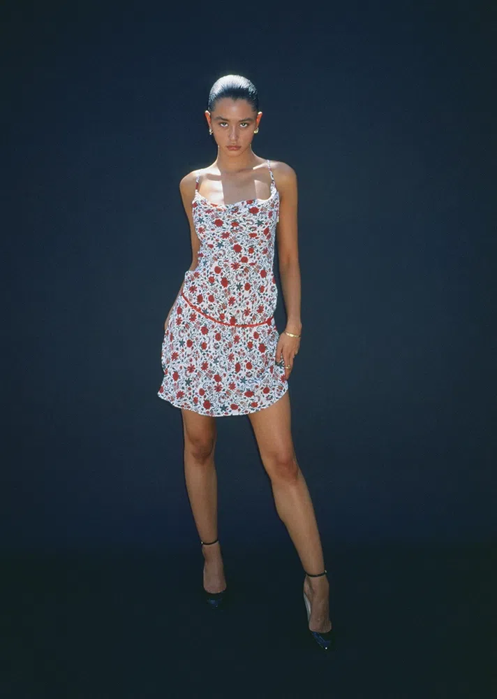 Realisation Par The Montague Dress White Batik Floral Size XXS - Image 1