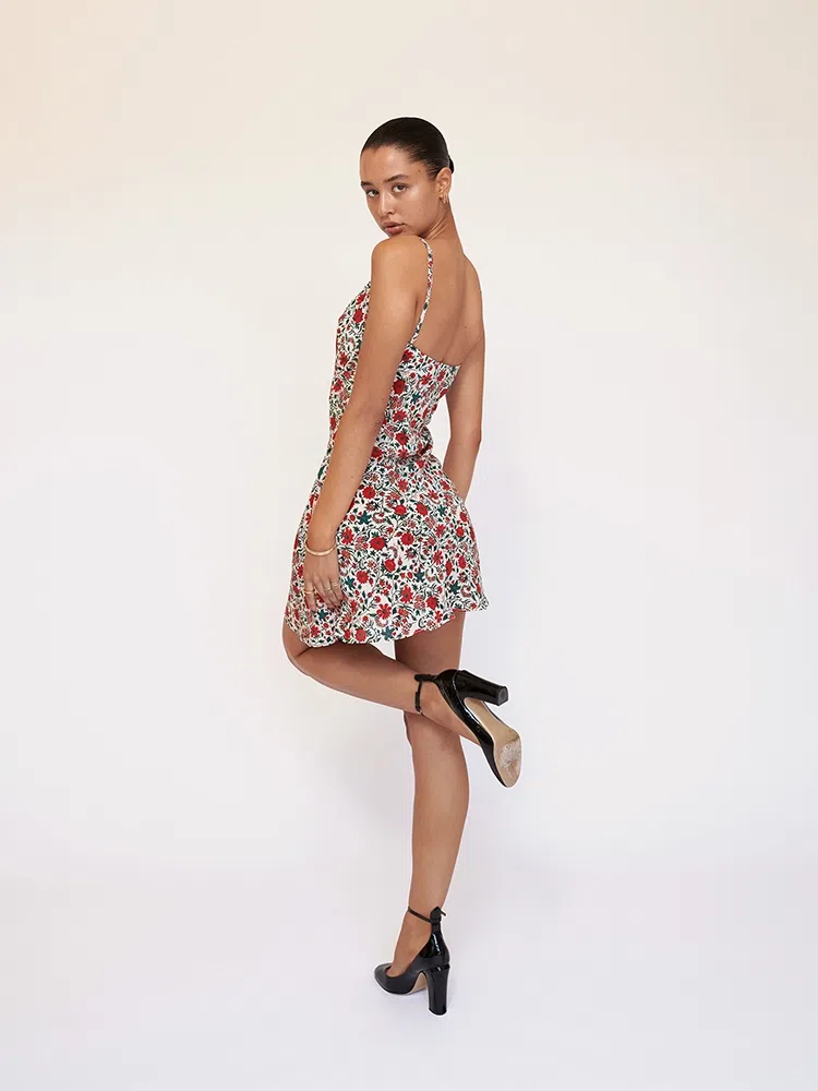 Realisation Par The Montague Dress White Batik Floral Size XXS - Image 3