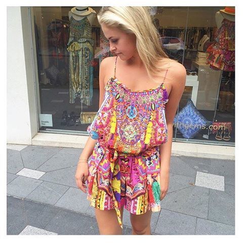 CAMILLA | Child's Play Shoestring Pink Print Playsuit | Size 8 SOLD OUT - Image 1