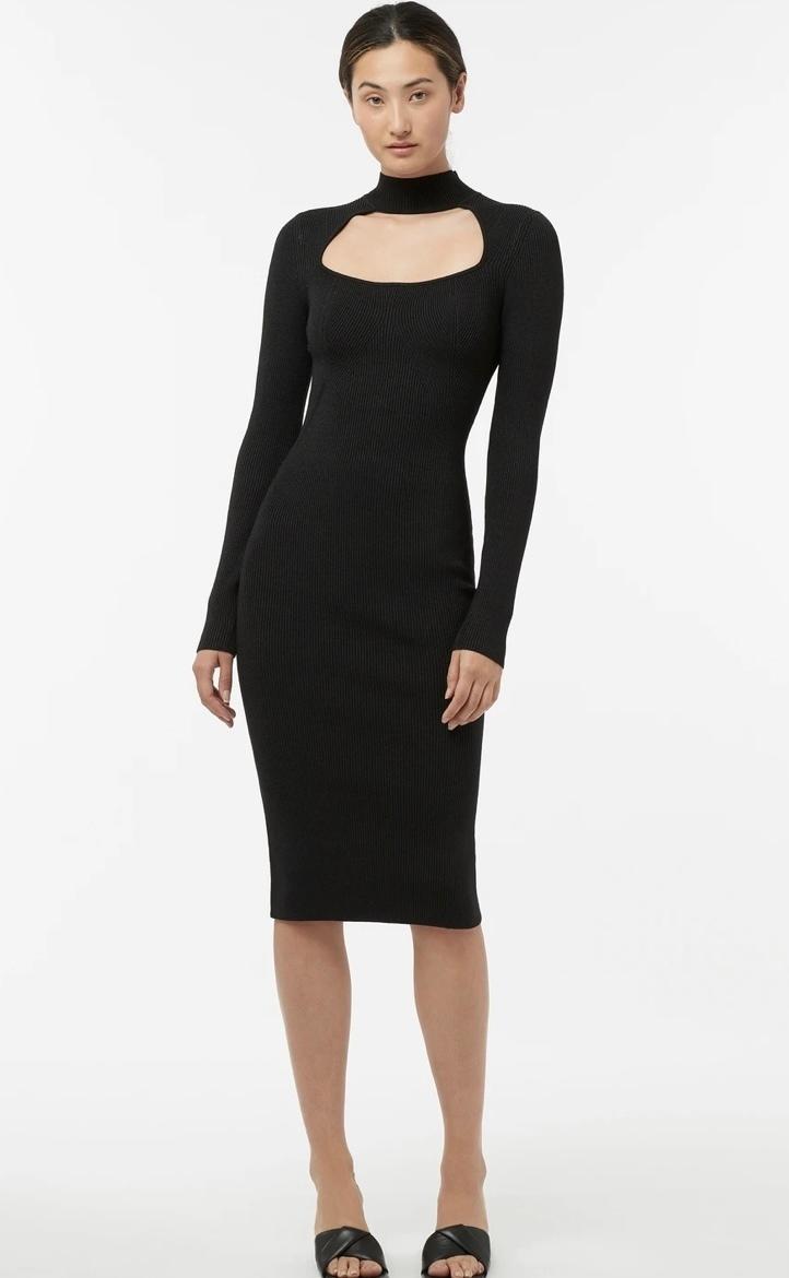Manning Cartel Virtual Dimensions Knit Midi Dress in Black size S - Image 3