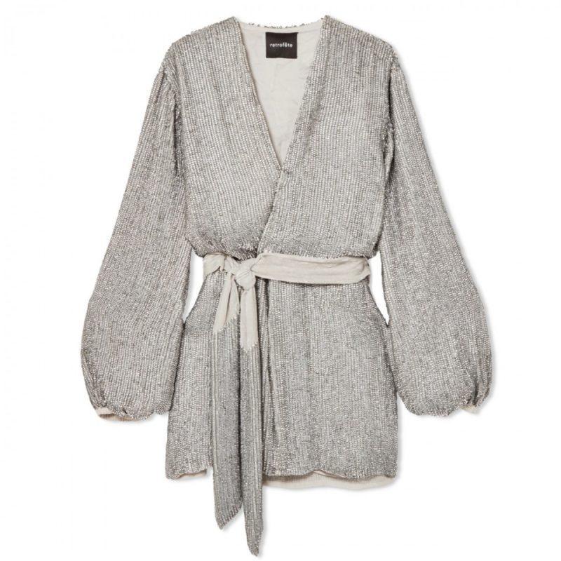 Retrofete Gabrielle Robe in Silver Size 6 - Image 3