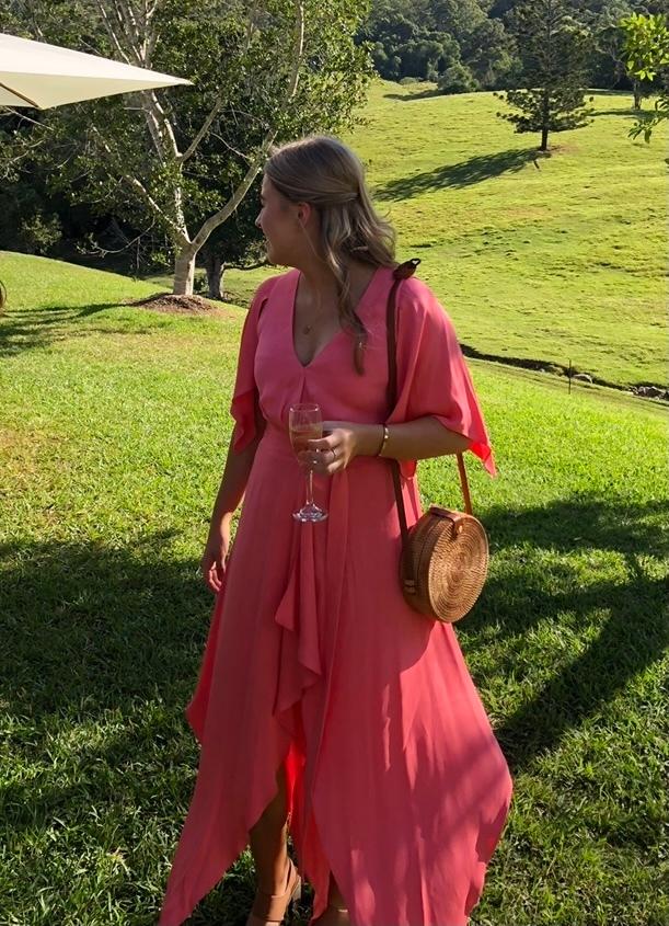 Manning Cartell Tickled Pink Charmeuse Dress Size 8 - Image 1