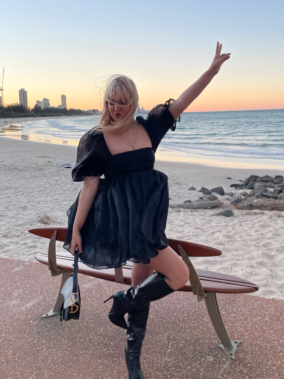 Selkie Caviar Puff Dress Black Size 10 - Image 1