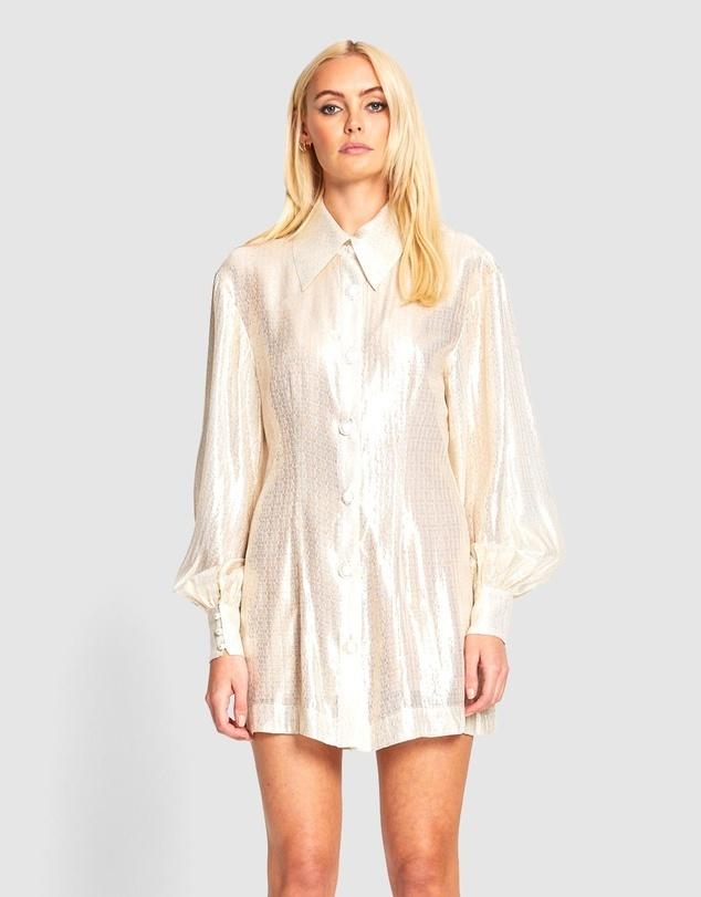 Alice McCall Santa Monica Shirt Dress Cream Size 12 - Image 1