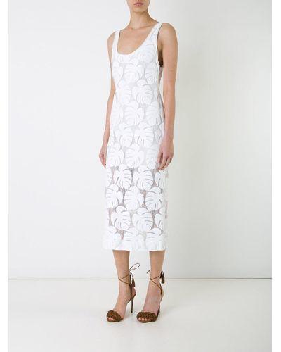 Manning Cartell Leaf Pattern Dress White Size 6 - Image 1