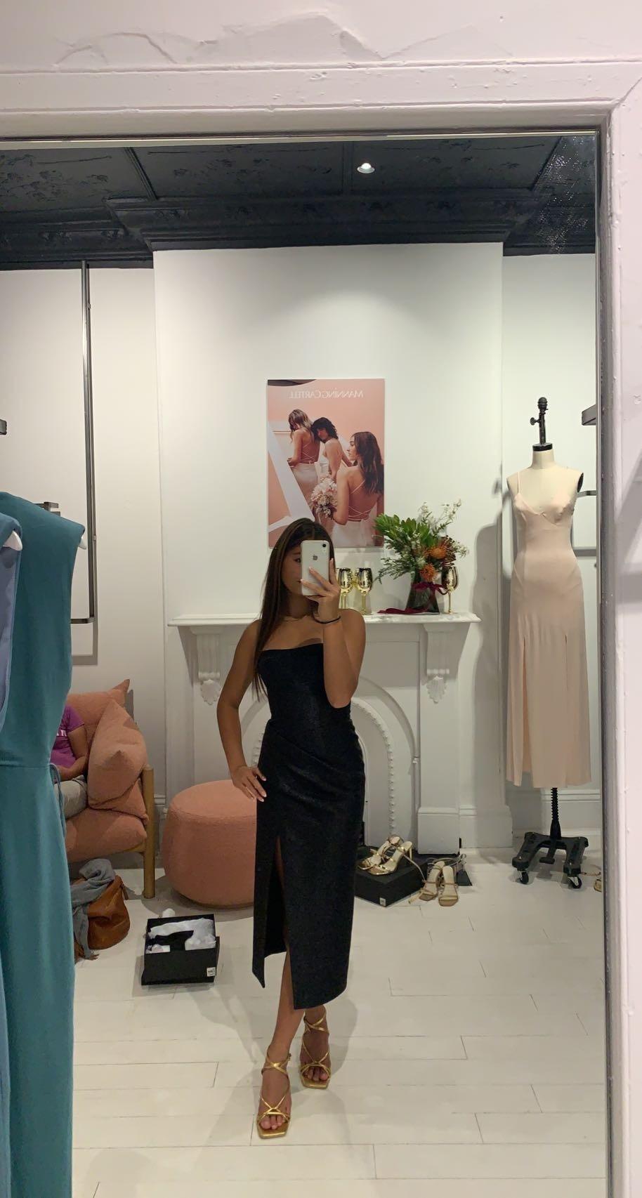 manning cartell new radicals strapless midi black dress - Image 1