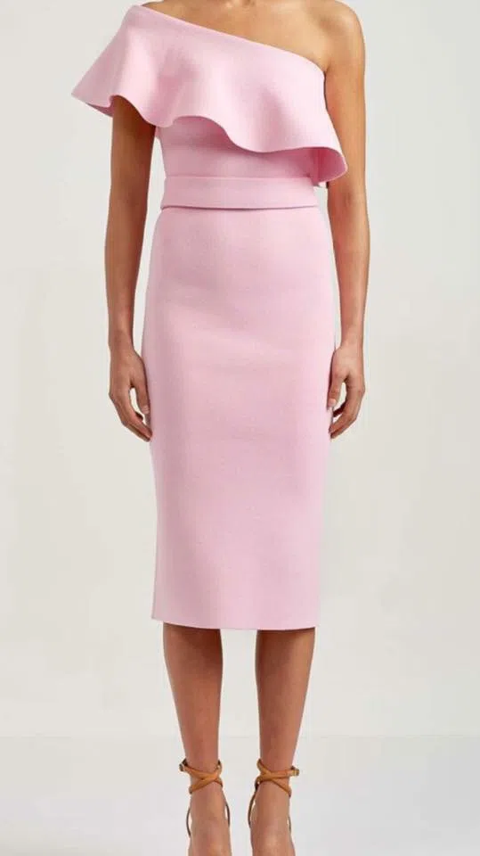 Scanlan Theodore Ruffle Dress Pink Size 8 - Image 4