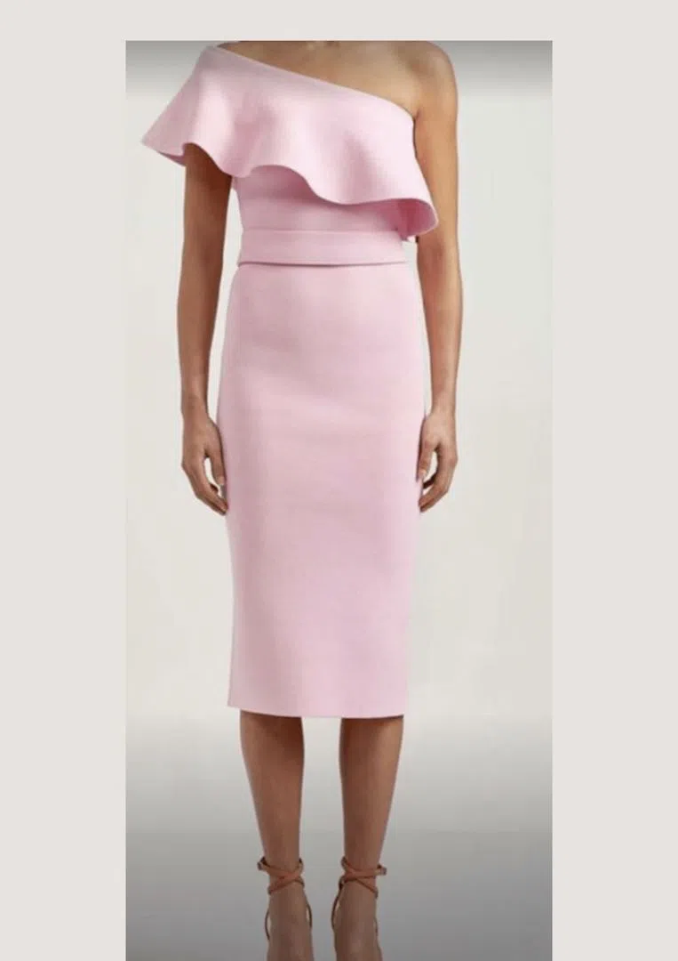 Scanlan Theodore Ruffle Dress Pink Size 8 - Image 1