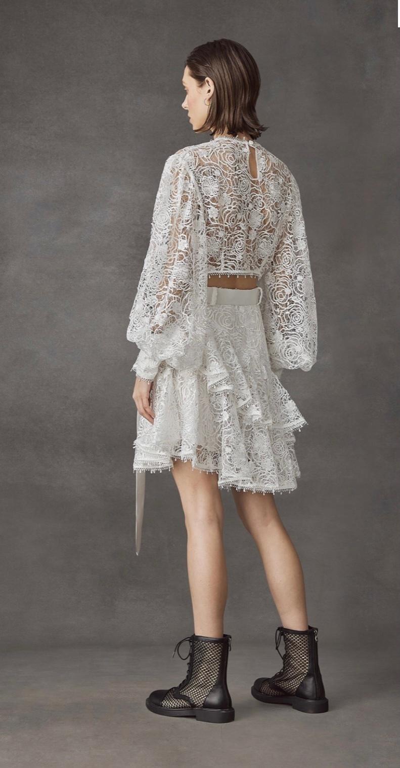 Leo Lin Immaculate Lace Crop Top White Size 8 - Image 3