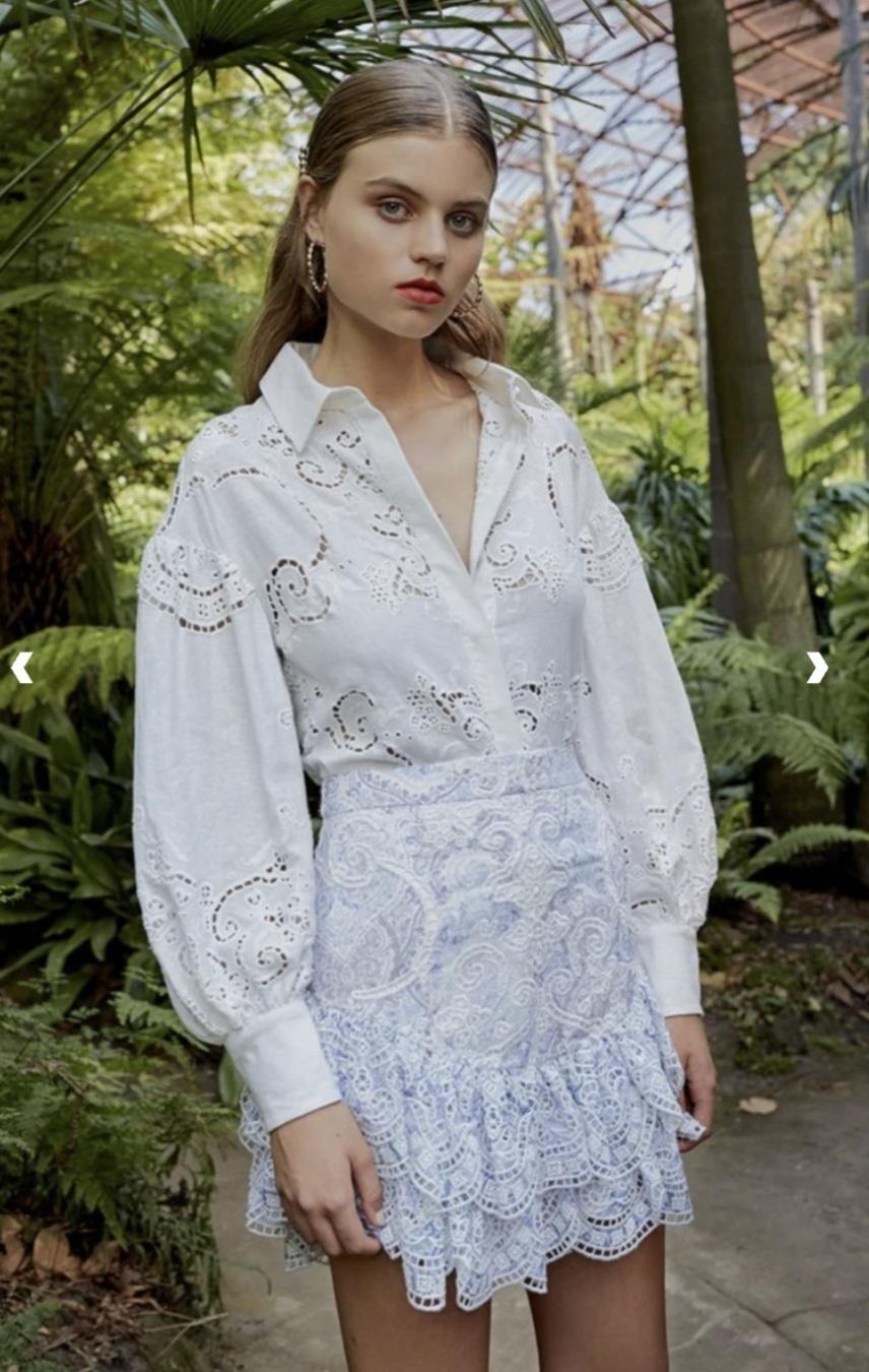 Thurley Flutter Skirt White Size 10 - Image 2