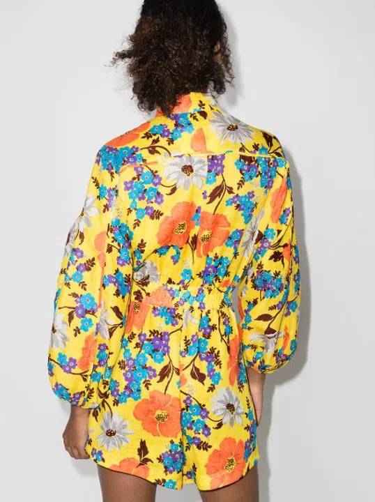 Zimmermann Estelle Panelled Playsuit Print Size 8 - Image 2