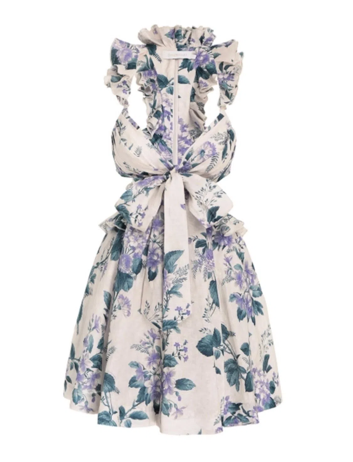 Zimmermann Cassia Ruffle Mini Dress Floral Size 10 - Image 4