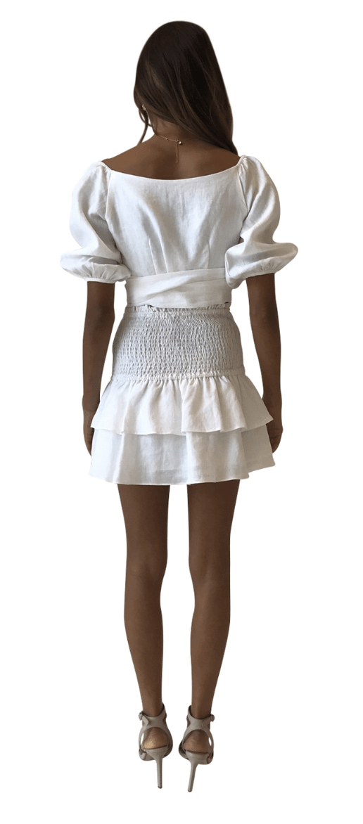 By Nicola Better Together Wrap Top and Mini Skirt Set White Size 6 - Image 3