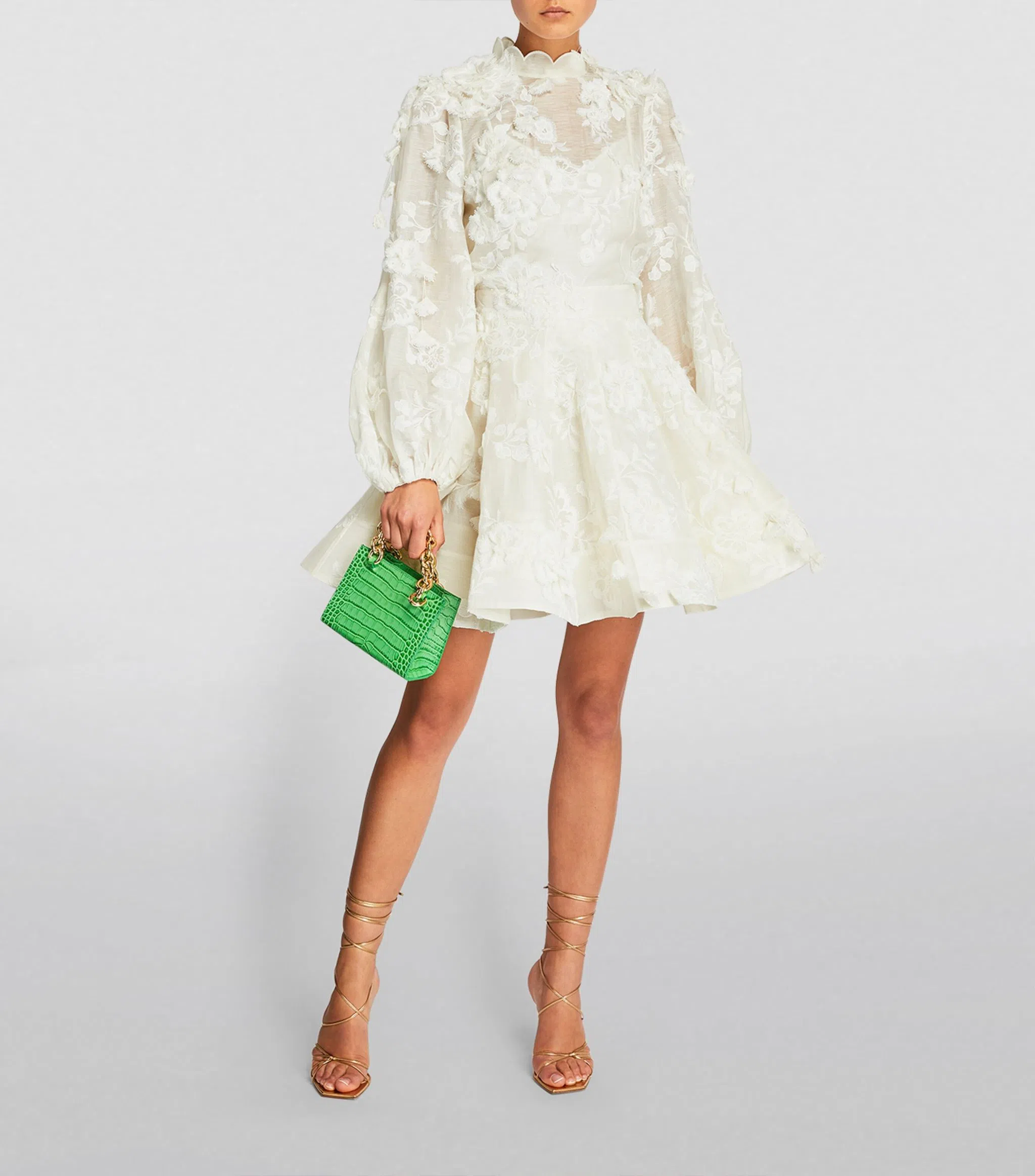 Zimmermann Postcard Applique Skirt White Size 8 - Image 1