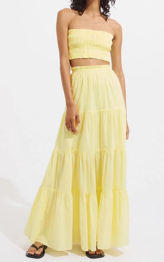 Steele Paradise Crop and Parasol Skirt Set in Neon Yellow Size 10 - Image 1