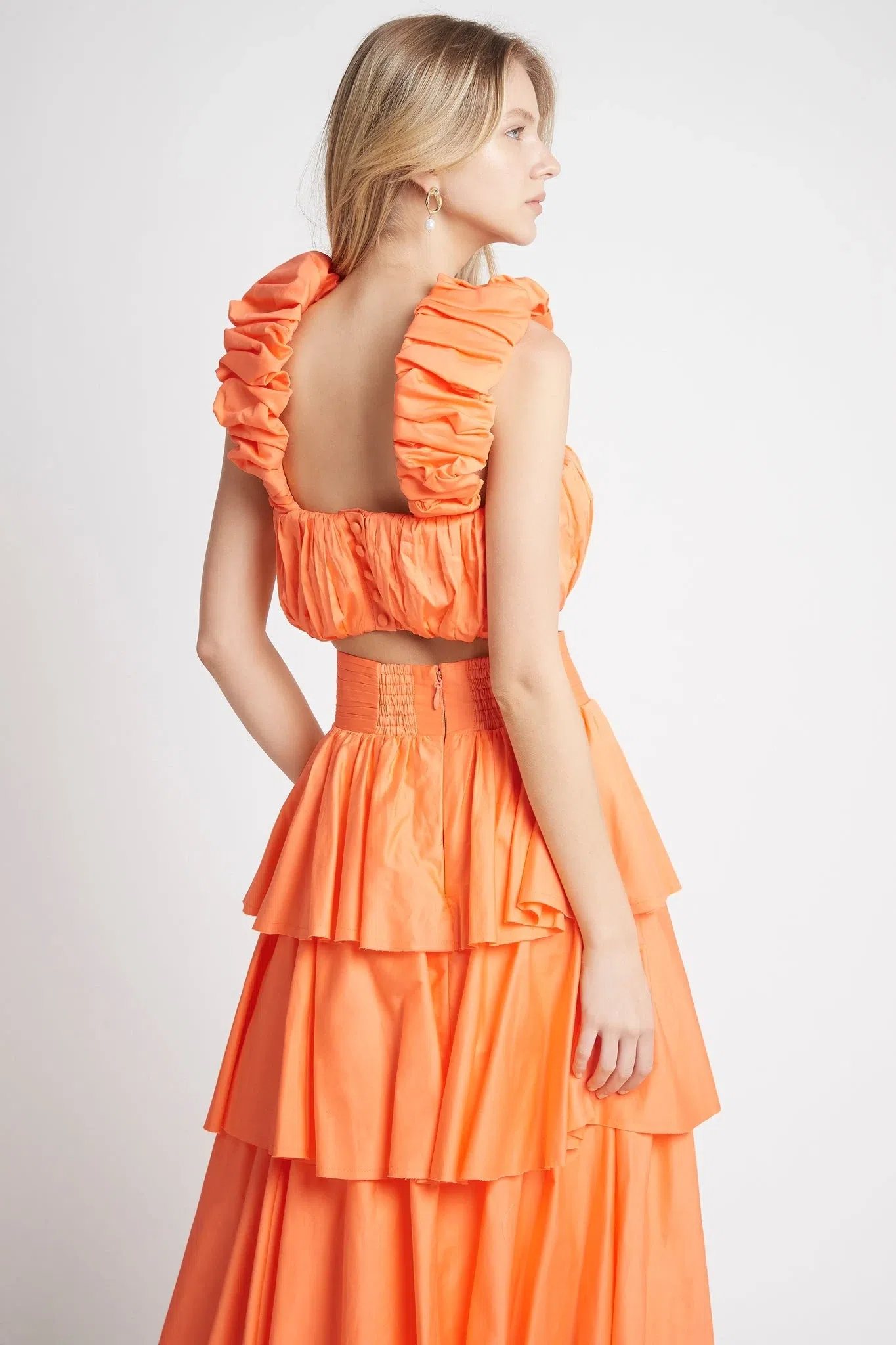Aje Medina Set Crop Top & Tiered Skirt Orange Size 14 - Image 5