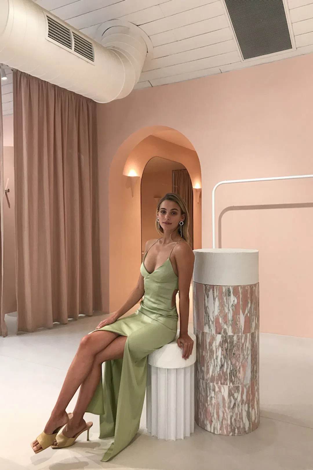 Manning Cartell Face Time Slip Dress in Pistachio Green Size 6 - Image 2