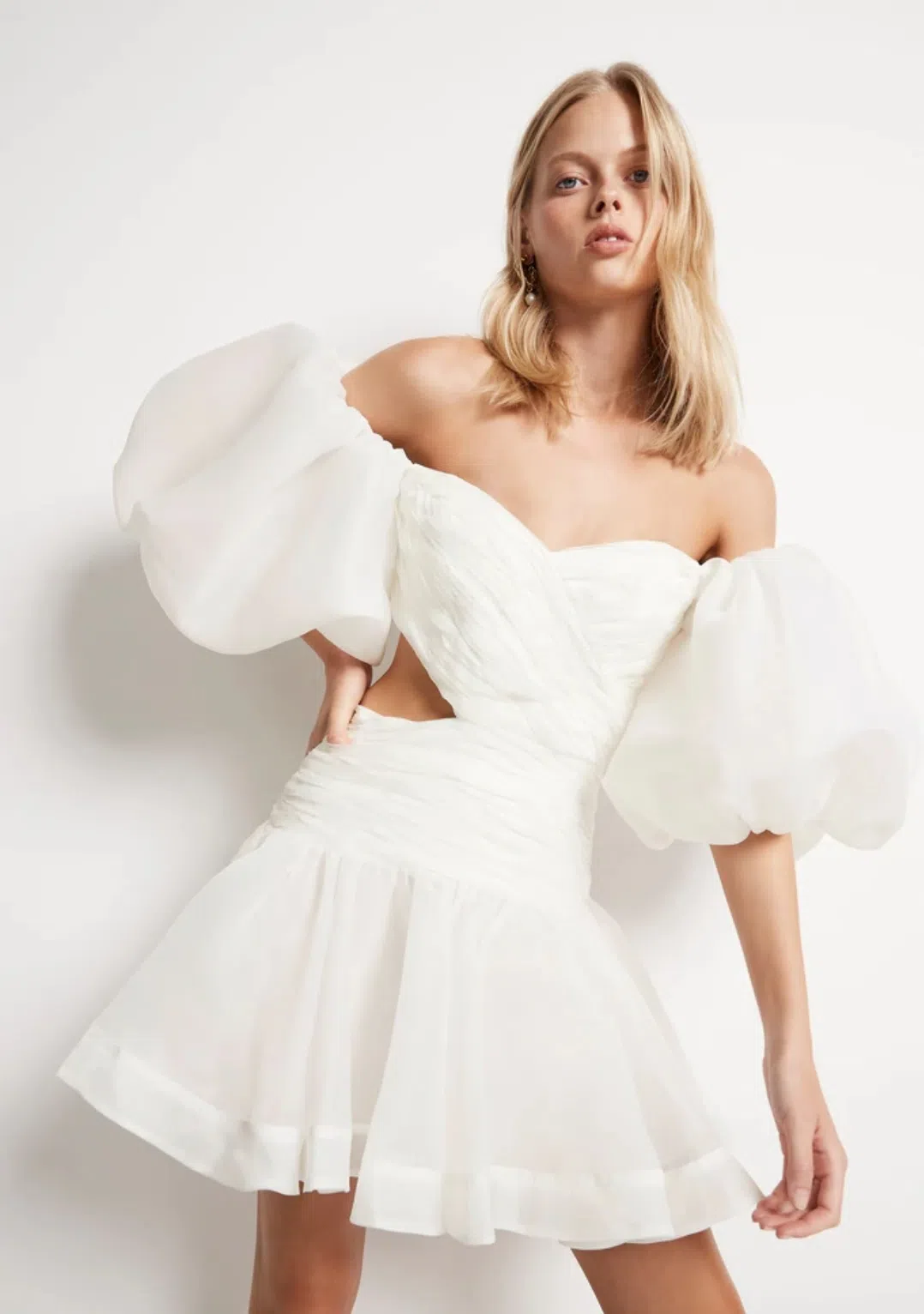 Aje Myriad Cut Out Mini Dress White Size 6 - Image 3