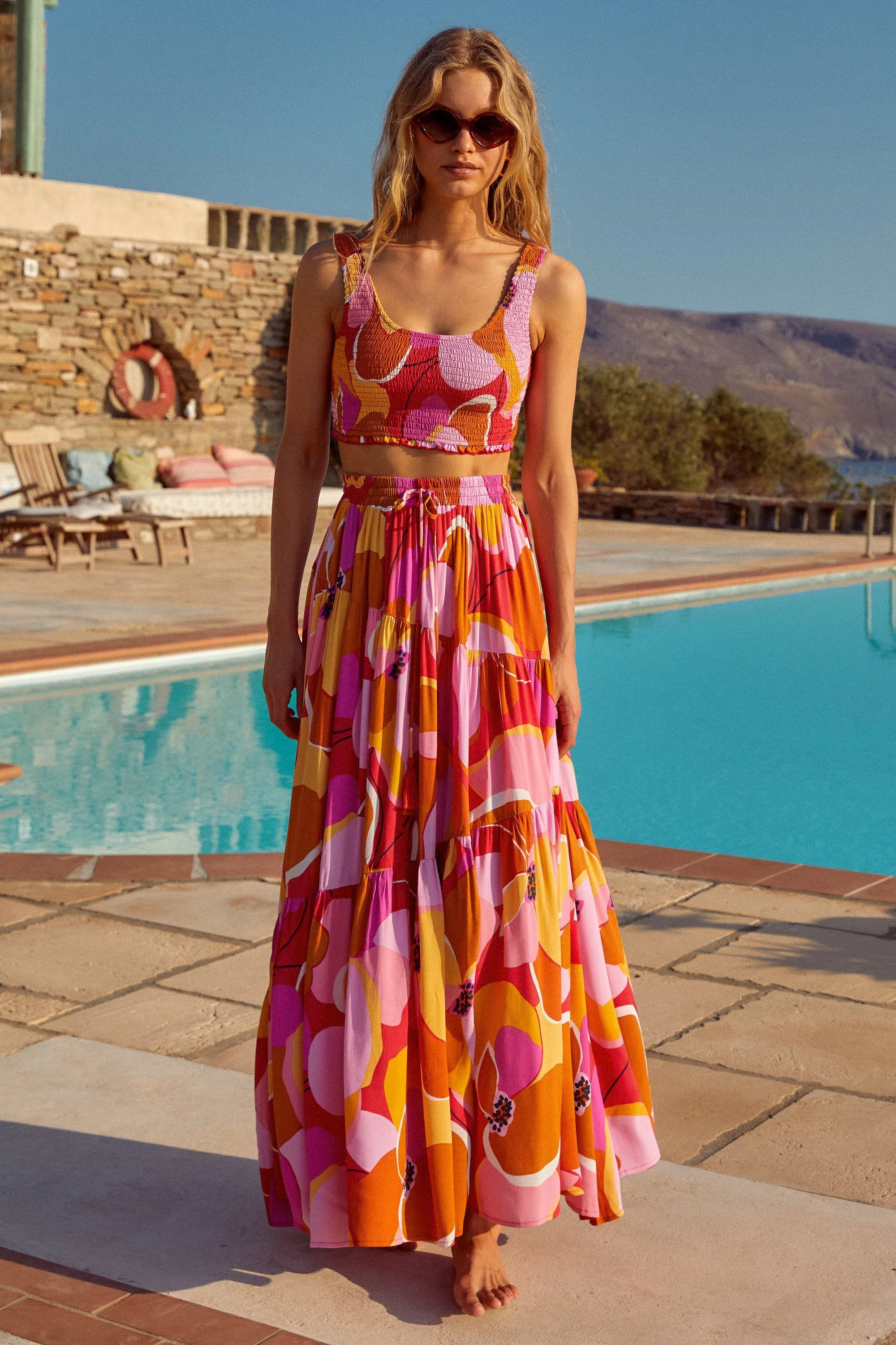 Mister Zimi Sienna Skirt and Sarah Crop Top Set in Kea Floral Print Size 12 - Image 1