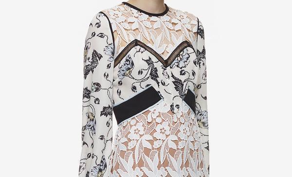 Self Portrait White Swallow Guipure Dress Size 12 - Image 4