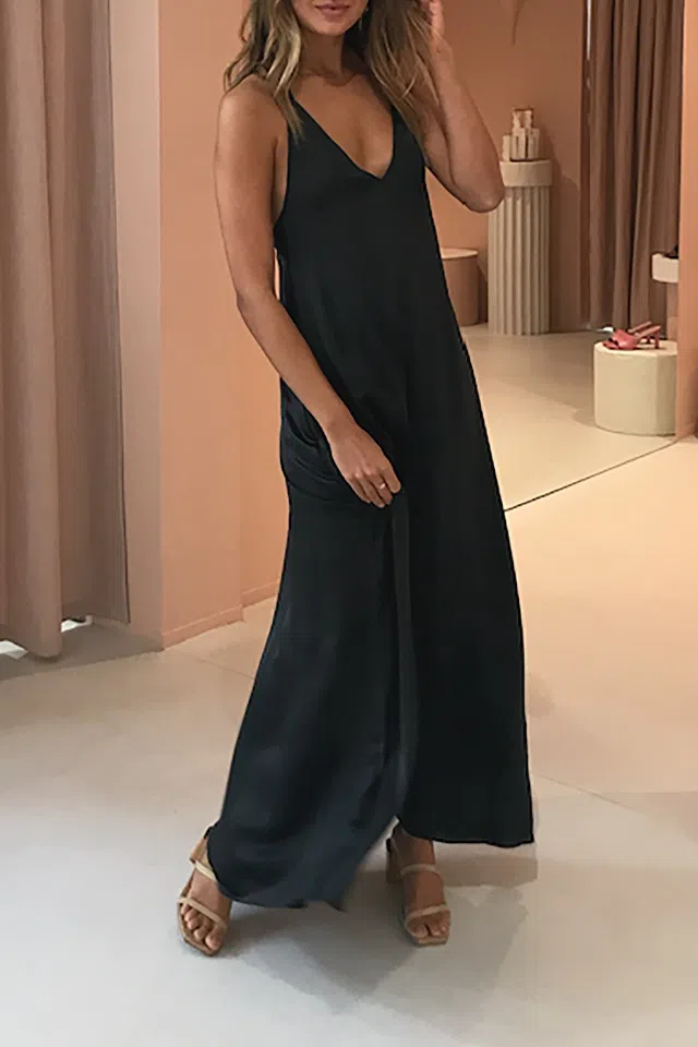 Magali Pascal Sakura Maxi Dress Black Size 10  - Image 3