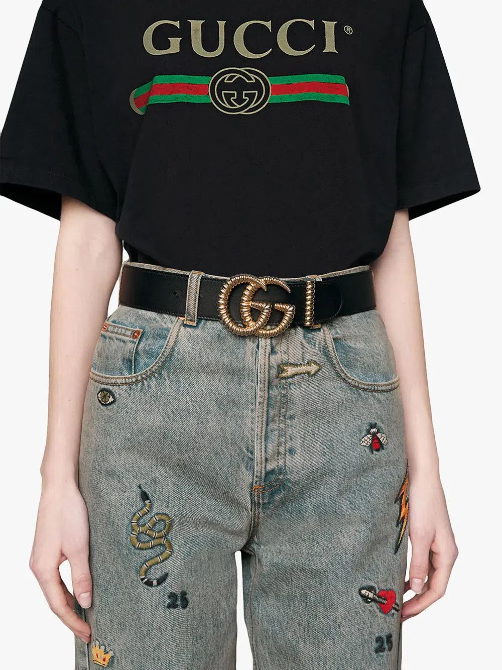 Gucci Torchon Double G Buckle Leather Belt Black - Image 2