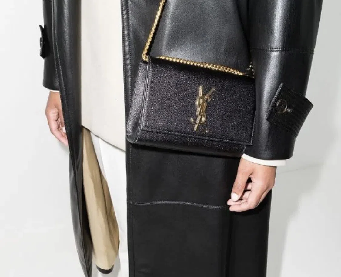 Saint Laurent Kate Textured Leather Chain Bag Medium Black - Image 3