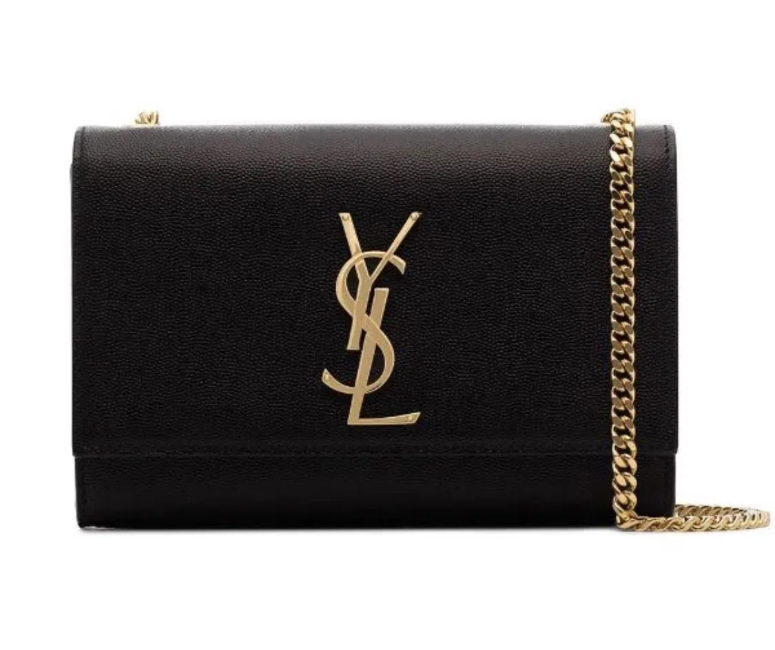 Saint Laurent Kate Textured Leather Chain Bag Medium Black - Image 2